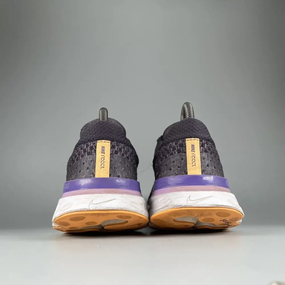 Nike React Infinity Run Flyknit 3 Women’s 8.5 Cave Purple Orange Running Sneaker